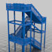 Download the .stl file and 3D Print your own Iron Staircase N scale model for your model train set.
