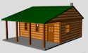 Download the .stl file and 3D Print your own Log Cabin, House N scale model for your model train set.