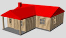 Download the .stl file and 3D Print your own Log Cabin, House N scale model for your model train set.