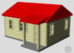 Download the .stl file and 3D Print your own Log Cabin, House N scale model for your model train set.