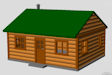 Download the .stl file and 3D Print your own Log Cabin, House N scale model for your model train set.