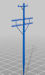 Download the .stl file and 3D Print your own Power Poles N scale model for your model train set.