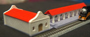 Download the .stl file and 3D Print your own Train Station N scale model for your model train set from www.krafttrains.com.