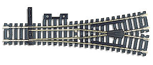 Atlas HO CODE 100 MARK IV WYE TURNOUT Item # 0280. HO Code 100 with black ties and nickel silver rail. Custom-Line Turnouts have metal frogs that can be powered if necessary. NOTE: A Snap-Switch and a #4 Custom-line Turnout are not interchangeable in Atlas layout plans.