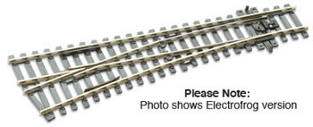 Peco SL-92 Small Radius Streamline Insulfrog Left Hand Turnout Item # SL-92. Nominal radius 610mm, angle 12 degrees, length 185mm. Most Streamline turnouts (points) are available with 'dead' frogs - Insulfrog or 'live' frogs - Electrofrog. For a description of the two types and wiring instructions, see our 'How To' page here. Streamline Code 100 compatible with Setrack Code 100 track. For joining, use SL-10 or PL-80 pre-wired metal rail joiners to electrically join or SL-11 nylon rail joiners where an electrical break is required. Can be joined to Code 75 finescale track by using either SL-112 dual standard rail joiners or SL-113 transition track. Fitted with an over centre spring for immediate hand control it automatically isolates the track not in use.For remote control on permanent layouts, a point motor such as Peco PL-10 or Seep PM-2 can be fitted, again see our 'How To' pages for details on fitting & wiring point motors. Can be fixed with SL-14 track pins. To assist in layout planning, full size turnout plans are available to download from the Peco website. SL-E92 electrofrog version available.