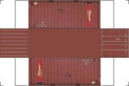 View the pitcher and see your free 3D N scale 20ft Shipping containers PDF File for you N scale model train set. Gust download the free 3D printable 20ft Shipping container PDF File, print out the 20ft Shipping containers and fold. Then place your very own 20ft Shipping container on you N scale model train set layout.