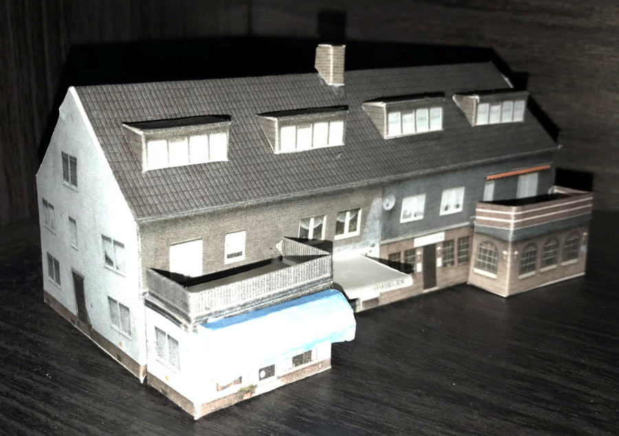 Free 3D Printable Model Small Shops & Apartments N Scale.