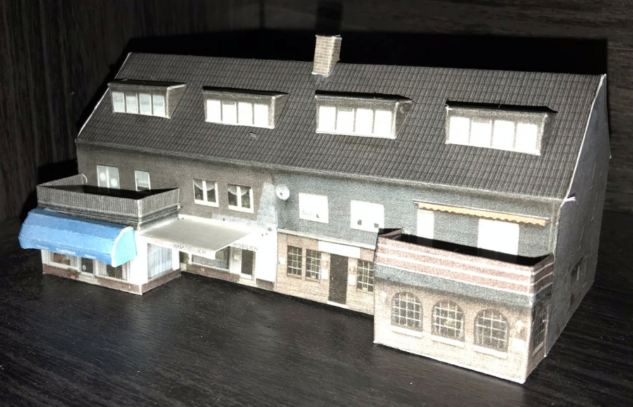 Free 3D Printable Model Small Shops & Apartments N Scale.