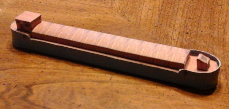 Build your own free N Scale River Barge model for your model train set or river setting in N gage.  Just download the free PDF File and then print out on card stock paper. Printable n scale River Barge 160 scale is ready for your n gage model train set railroad scenery.