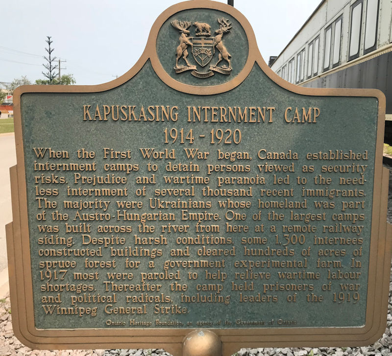 Welcome to the Ron Morel Memorial Museum in Kapuskasing Ontario Canada

This site's collection focuses on the Kapuskasing region from 1914 to the present. The museum is housed in two Canadian National Railway coaches, an engine and a caboose. There is a permanent exhibit on Kapuskasing's World War I internment camp ( www.cdli.ca/monuments/on/kapplaq.htm ), and new exhibits every season on various aspects of Kapuskasing. Working HO-gauge and N-gauge railway models are sure to delight young and older visitors alike.

The Ron Morel Memorial Museum, housed in locomotive #5107, was founded in 1971 by the late Ron Morel Sr. whose vision was to showcase two of his passions -local history and trains. The museum has something for everyone.
