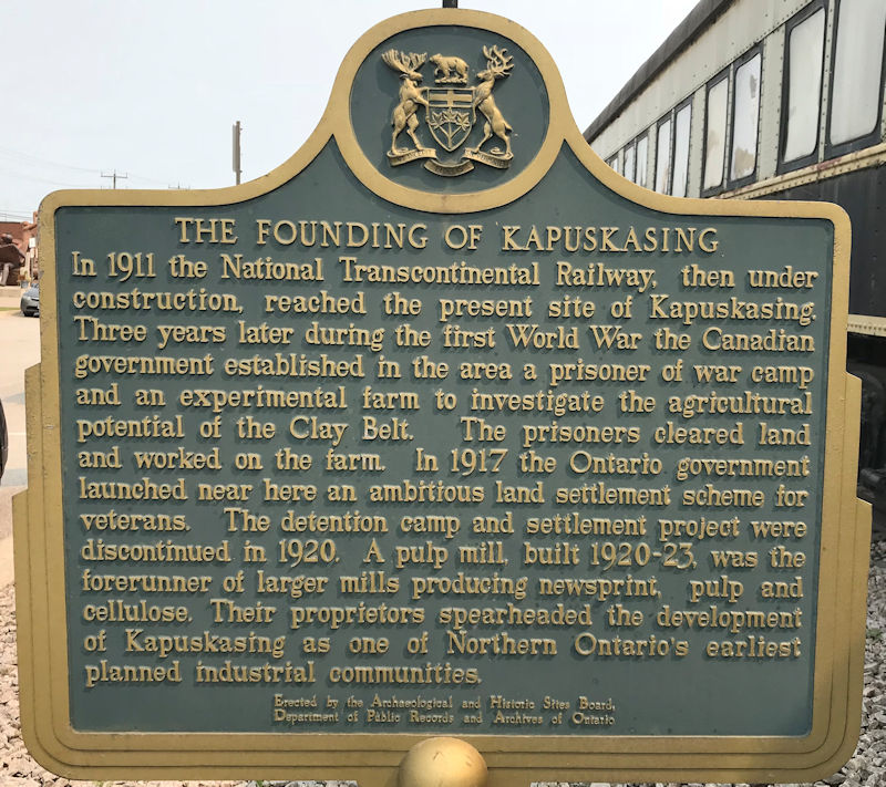 Welcome to the Ron Morel Memorial Museum in Kapuskasing Ontario Canada

This site's collection focuses on the Kapuskasing region from 1914 to the present. The museum is housed in two Canadian National Railway coaches, an engine and a caboose. There is a permanent exhibit on Kapuskasing's World War I internment camp ( www.cdli.ca/monuments/on/kapplaq.htm ), and new exhibits every season on various aspects of Kapuskasing. Working HO-gauge and N-gauge railway models are sure to delight young and older visitors alike.

The Ron Morel Memorial Museum, housed in locomotive #5107, was founded in 1971 by the late Ron Morel Sr. whose vision was to showcase two of his passions -local history and trains. The museum has something for everyone.
