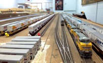 Welcome to the Los Angeles N-Scale Association, operators of East Valley Lines Model Railroad located since 1979 in the Travel Town Museum at Griffith Park. View pitchers of the East Valley Lines N Scale Model Railroad and see what they have done to their N scale layout. They operate one of the largest N-Scale layouts in the world. This is just a brief trip on the East Valley Lines' trackage. As you observe closely, there are lots of details to enjoy. This is truly a labor of love, involving countless hours, money and the talents of the many N-Scale modelers dedicated to the memory of great railroads. Brought to you to by www.krafttrains.com
