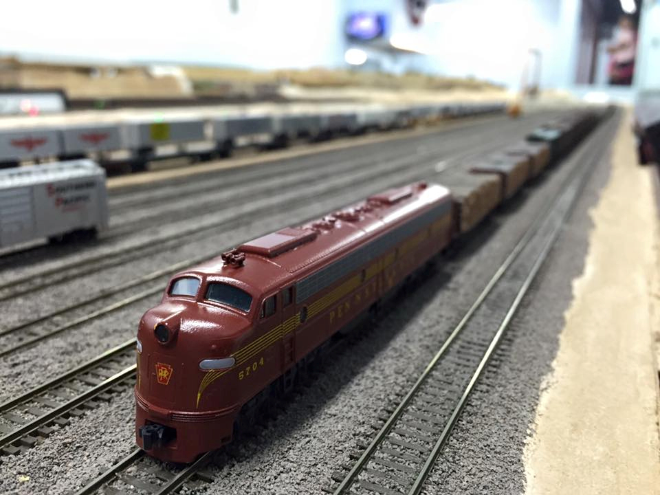 Welcome to the Los Angeles N-Scale Association, operators of East Valley Lines Model Railroad club located since 1979 in the Travel Town Museum at Griffith Los Angeles, California. View pitchers of the East Valley Lines N Scale Model Railroad club and see what they have done to their N scale layout. They operate one of the largest N-Scale layouts in the world. This is just a brief trip on the East Valley Lines' trackage. As you observe closely, there are lots of details to enjoy. This is truly a labor of love, involving countless hours, money and the talents of the many N-Scale modelers dedicated to the memory of great railroads. Brought to you to by www.krafttrains.com