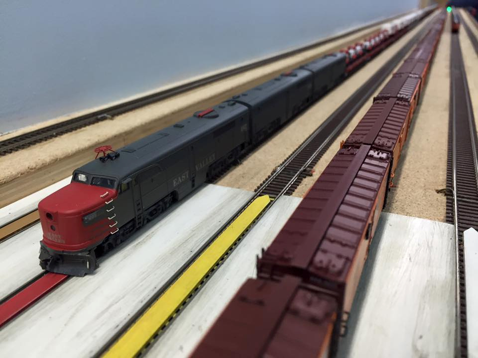 Welcome to the Los Angeles N-Scale Association, operators of East Valley Lines Model Railroad club located since 1979 in the Travel Town Museum at Griffith Los Angeles, California. View pitchers of the East Valley Lines N Scale Model Railroad club and see what they have done to their N scale layout. They operate one of the largest N-Scale layouts in the world. This is just a brief trip on the East Valley Lines' trackage. As you observe closely, there are lots of details to enjoy. This is truly a labor of love, involving countless hours, money and the talents of the many N-Scale modelers dedicated to the memory of great railroads. Brought to you to by www.krafttrains.com
