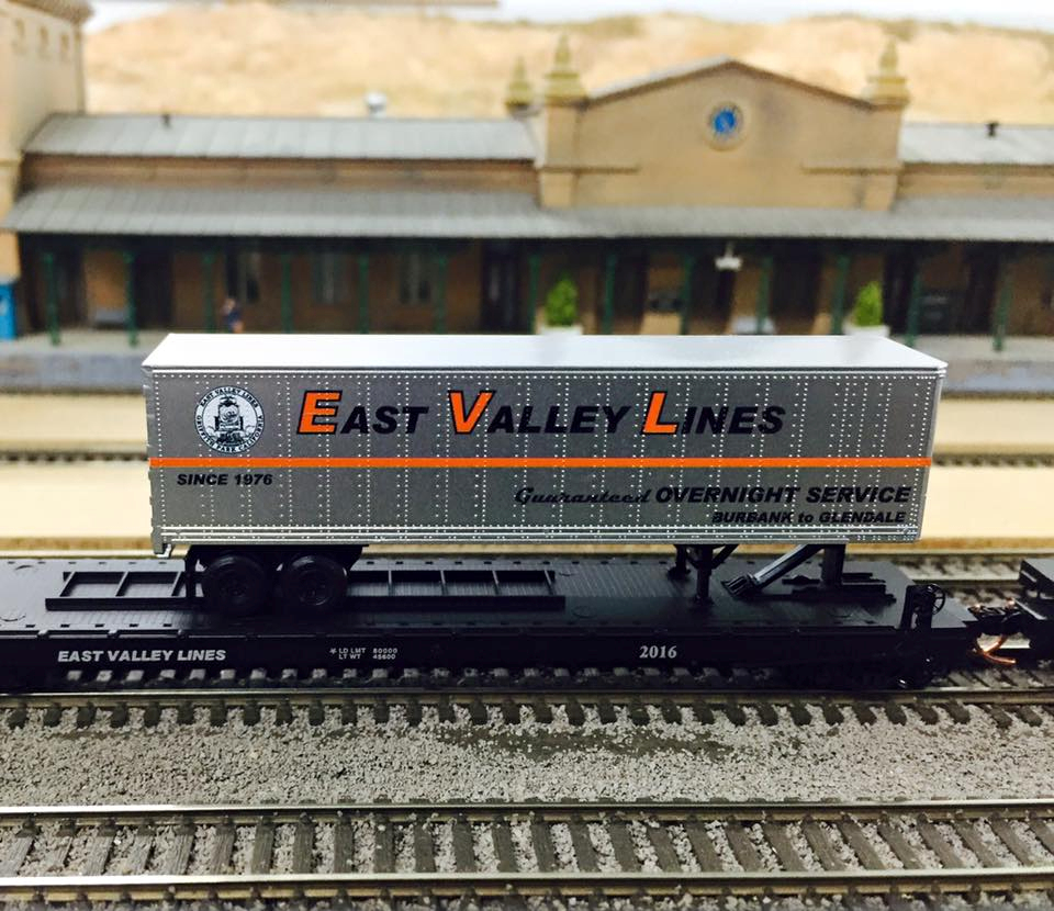 Welcome to the Los Angeles N-Scale Association, operators of East Valley Lines Model Railroad club located since 1979 in the Travel Town Museum at Griffith Los Angeles, California. View pitchers of the East Valley Lines N Scale Model Railroad club and see what they have done to their N scale layout. They operate one of the largest N-Scale layouts in the world. This is just a brief trip on the East Valley Lines' trackage. As you observe closely, there are lots of details to enjoy. This is truly a labor of love, involving countless hours, money and the talents of the many N-Scale modelers dedicated to the memory of great railroads. Brought to you to by www.krafttrains.com