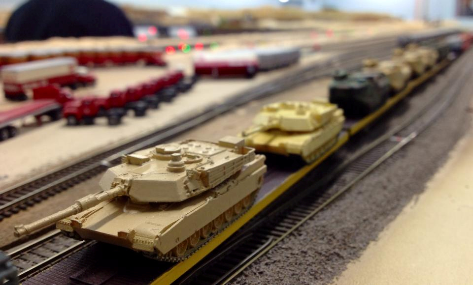 Welcome to the Los Angeles N-Scale Association, operators of East Valley Lines Model Railroad club located since 1979 in the Travel Town Museum at Griffith Los Angeles, California. View pitchers of the East Valley Lines N Scale Model Railroad club and see what they have done to their N scale layout. They operate one of the largest N-Scale layouts in the world. This is just a brief trip on the East Valley Lines' trackage. As you observe closely, there are lots of details to enjoy. This is truly a labor of love, involving countless hours, money and the talents of the many N-Scale modelers dedicated to the memory of great railroads. Brought to you to by www.krafttrains.com