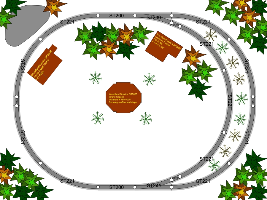HO Scale 4x3 Model Train Set layouts for Model Railroaders.